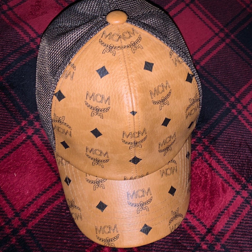 MCM Men's Visetos Leather Baseball Cap